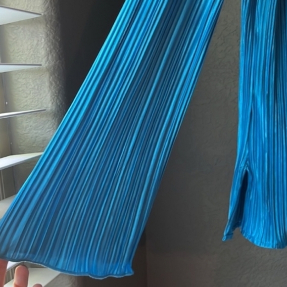 Dressed in LALA Long Sleeve Pilessè Set in Electric Blue - Picture 8 of 8